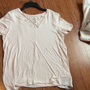 Light pink cross front shirt